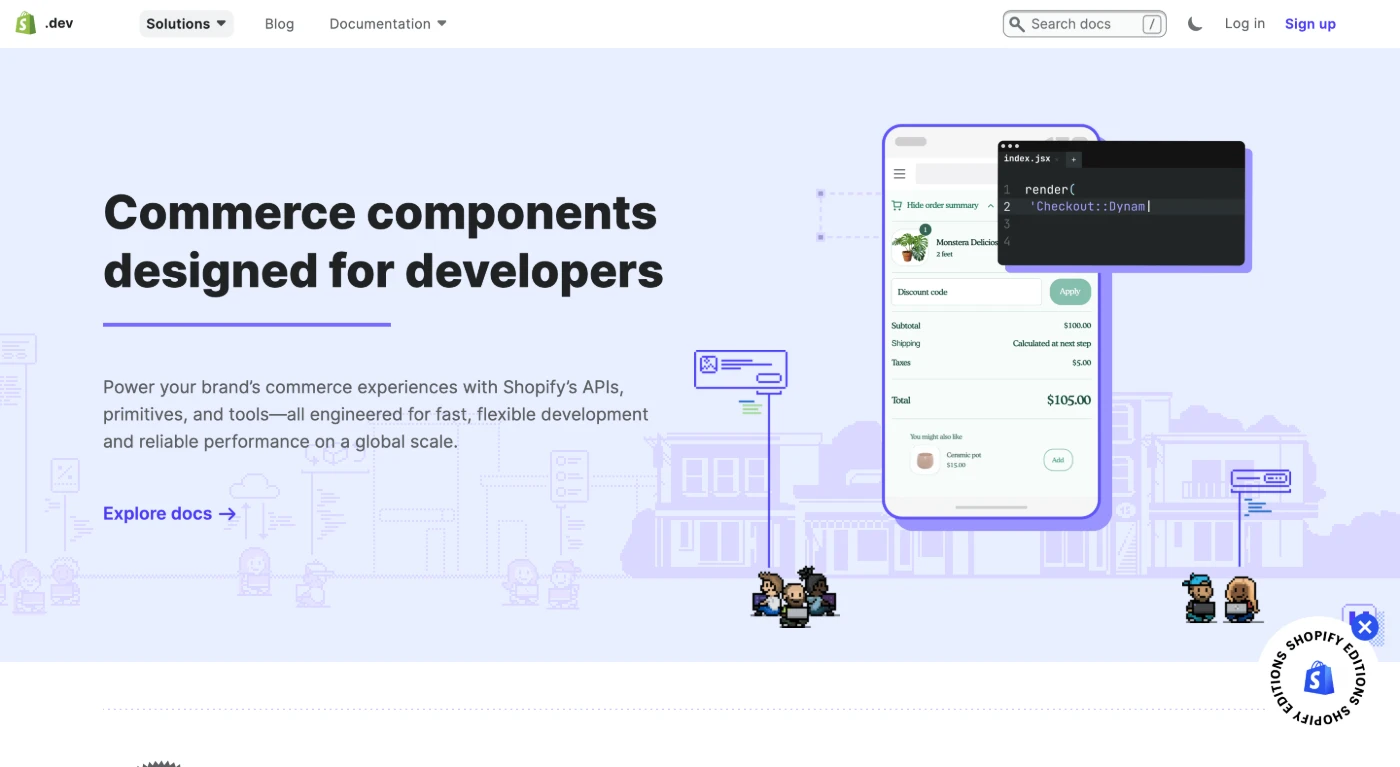 Shopify website home page