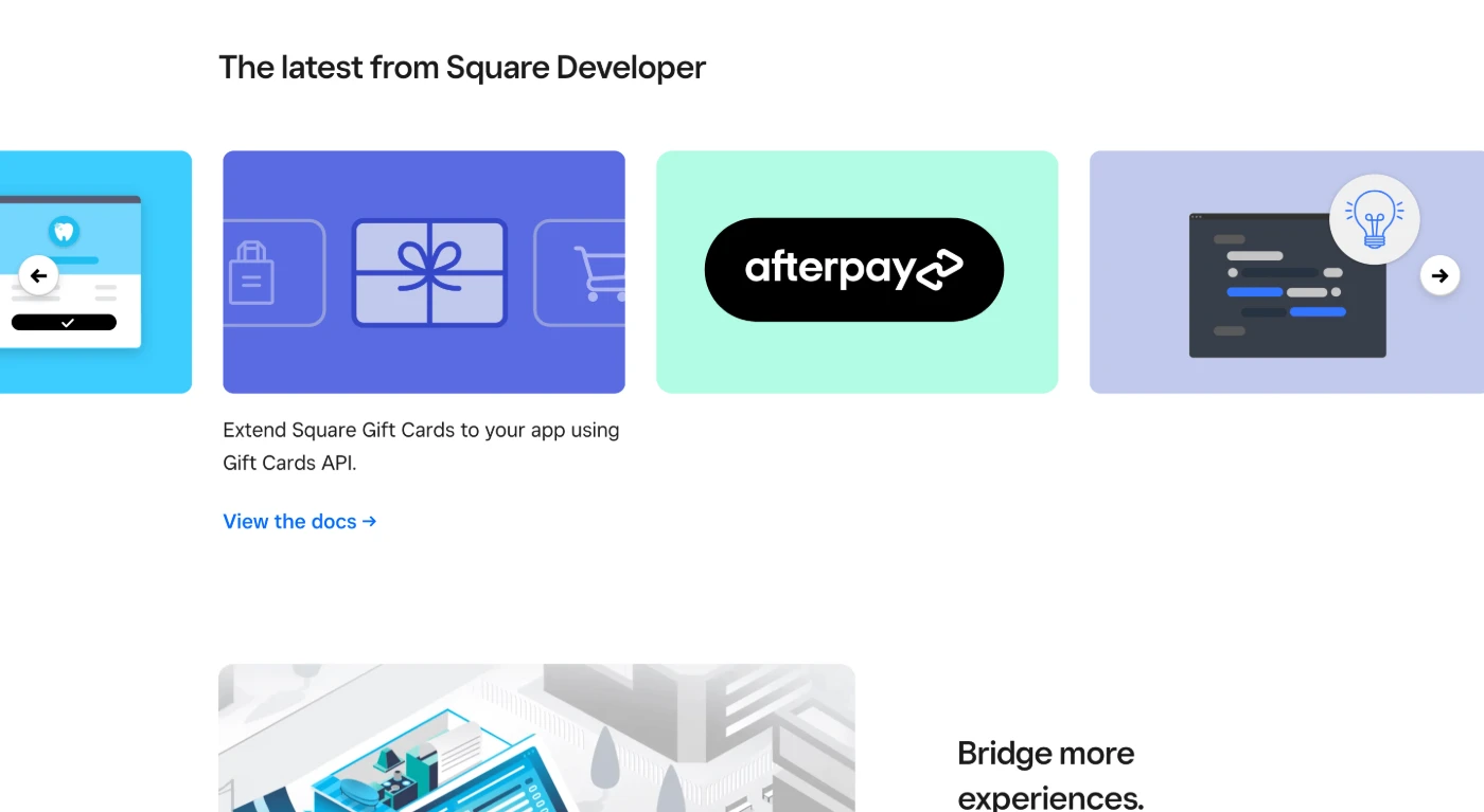 Square website home page