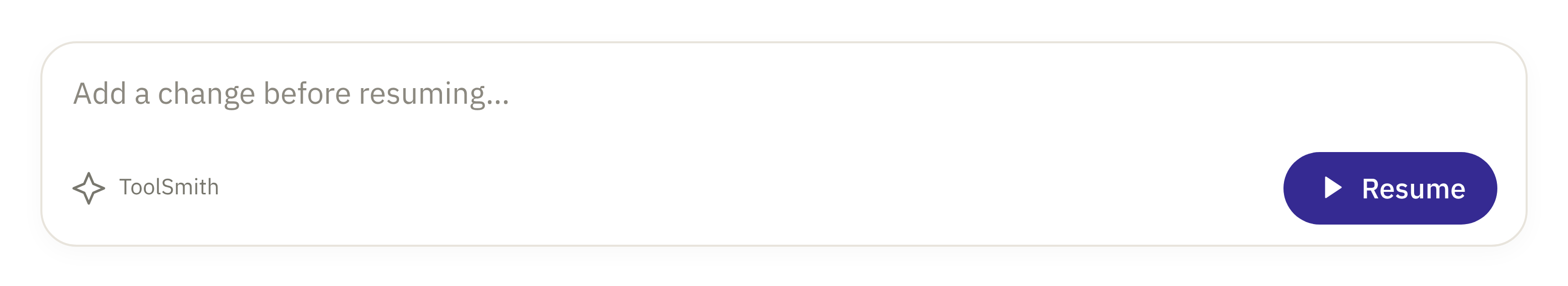 Input box: Stopped: Resume