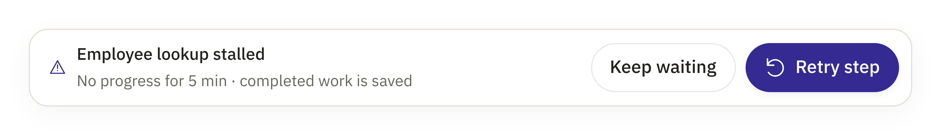 Input card: Stalled bar